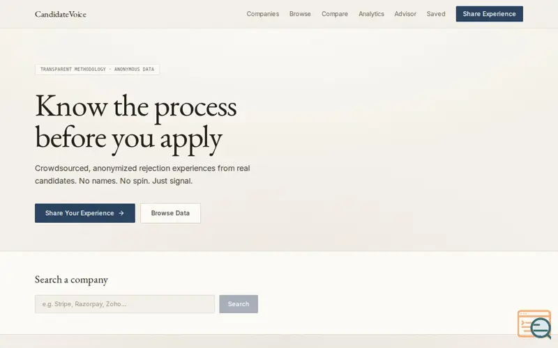 Screenshot of CandidateVoice