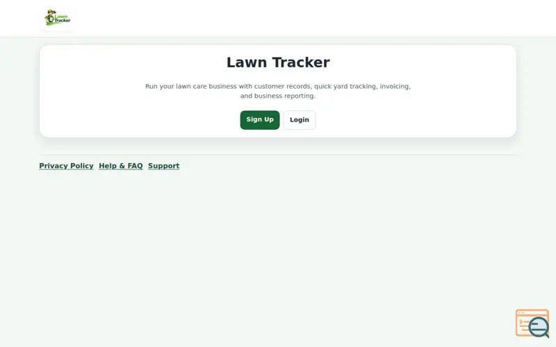 Screenshot of LawnTracker