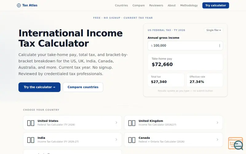 Screenshot of Tax Atlas