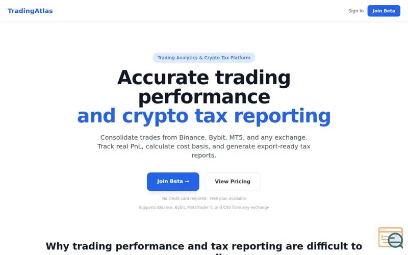 Screenshot of TradingAtlas