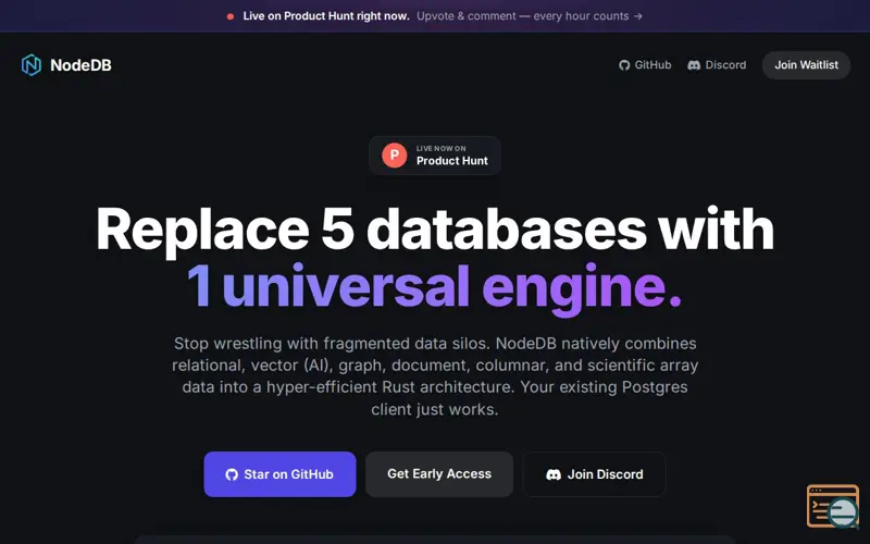 Screenshot of NodeDB