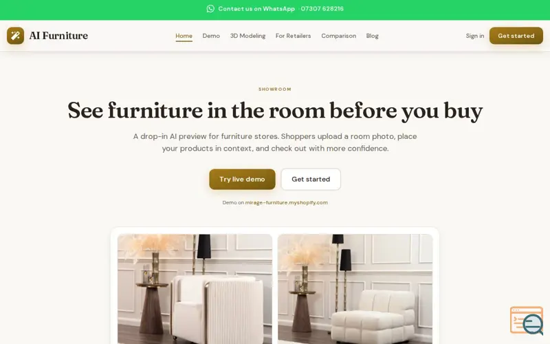 Screenshot of Aifurniture