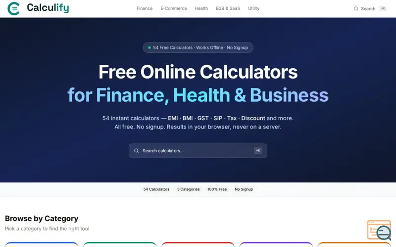 Screenshot of Calculify