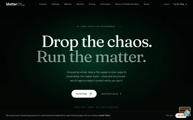 Screenshot of MatterOS