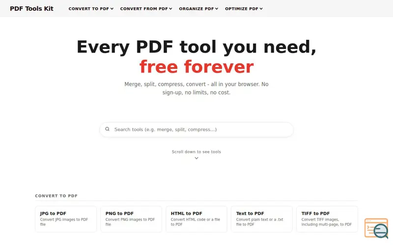 Screenshot of PDF Tools Kit