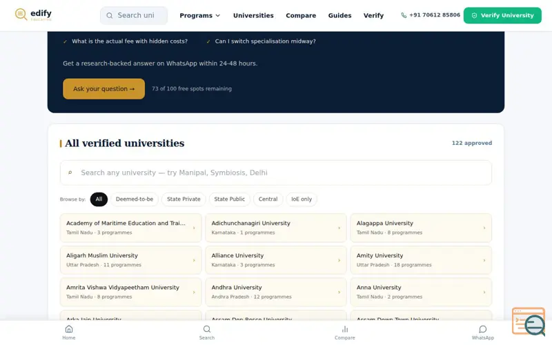 Screenshot of edifyedu.in