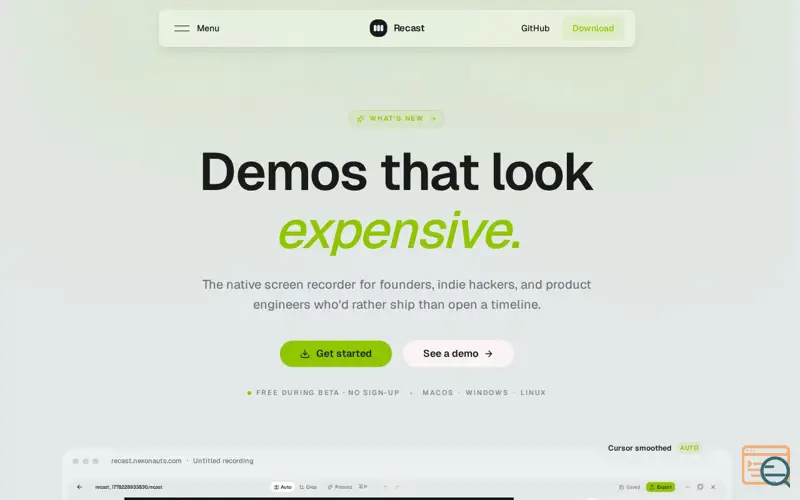 Screenshot of Recast