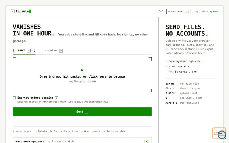 Screenshot of Capsule