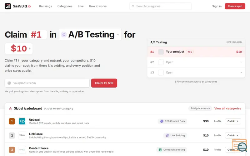 Screenshot of SaasBid Platform Development