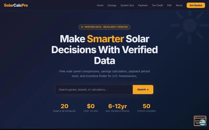 Screenshot of SolarCalcPro