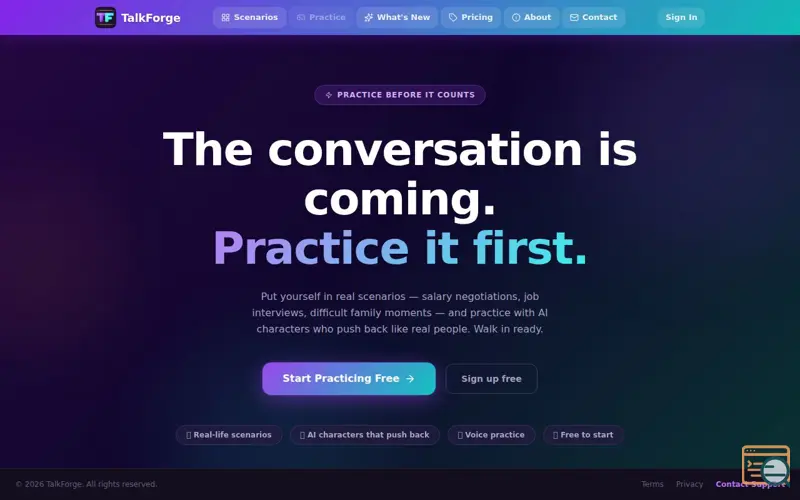 Screenshot of TalkForge-Master Real Life Conversation