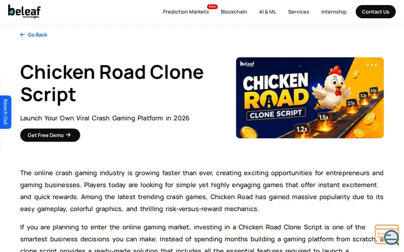 Screenshot of Chicken Road Clone
