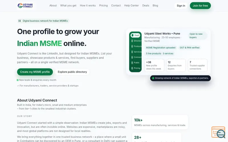 Screenshot of Udyami Connect