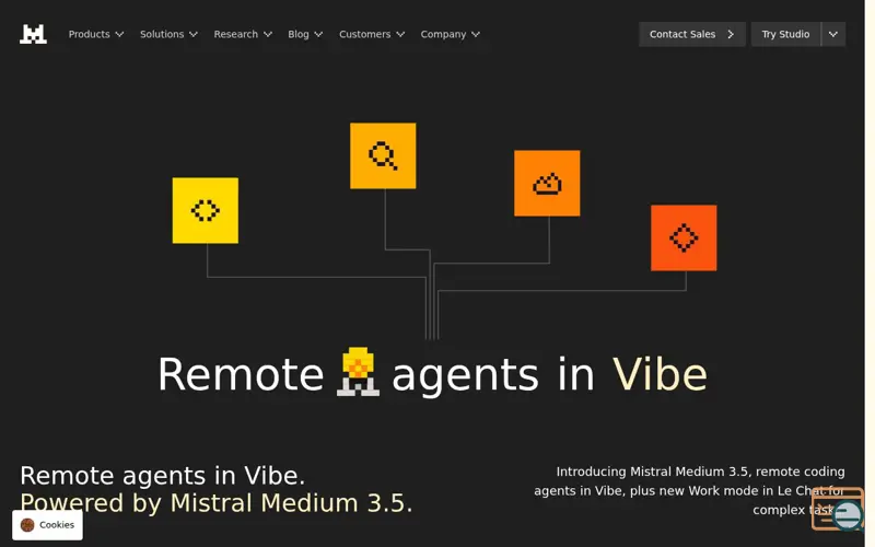 Screenshot of Mistral Medium 3.5, a launch using Cursor