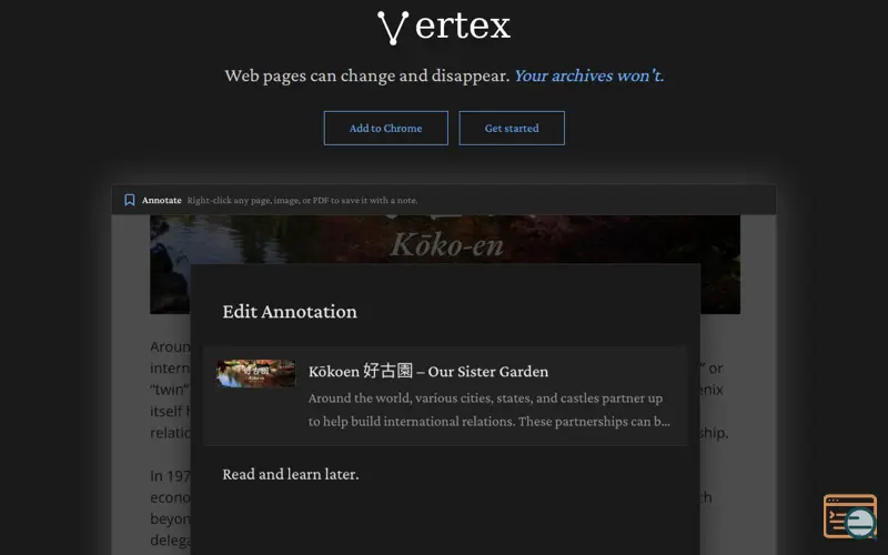 Screenshot of Vertexapp