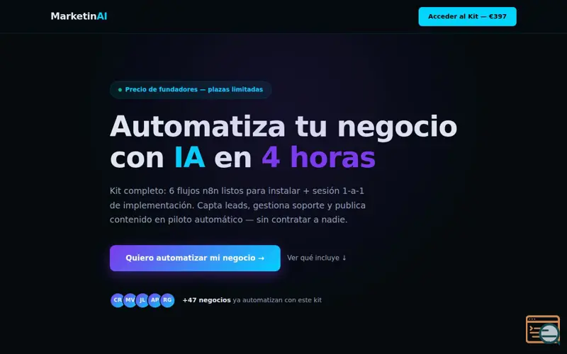 Screenshot of MarketinAI