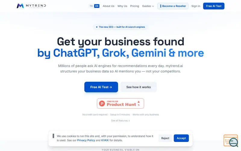Screenshot of mytrend.ai