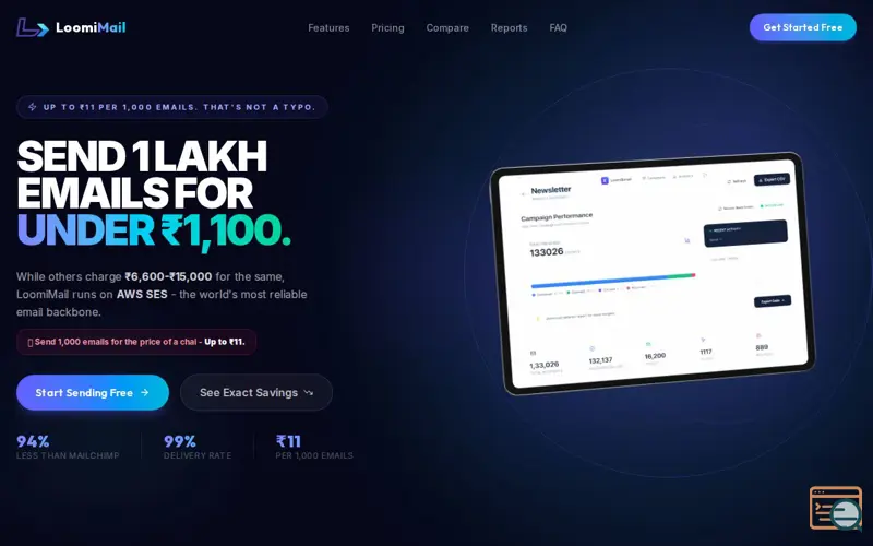 Screenshot of LoomiMail