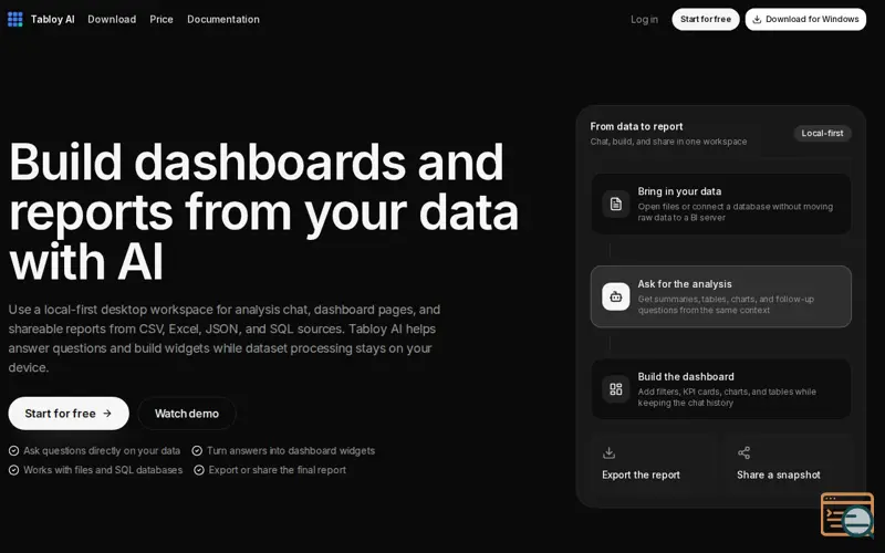 Screenshot of Tabloy AI, a launch using Zoho