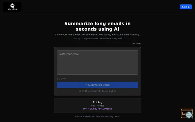 Screenshot of WorkPilot AI