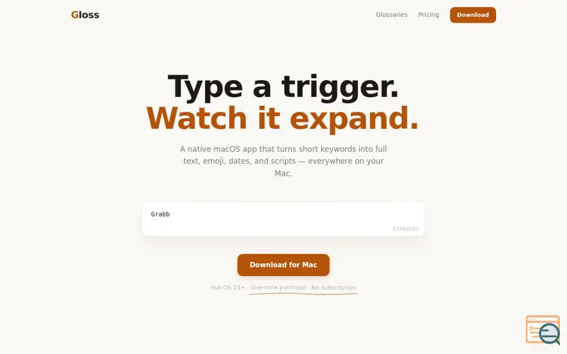 Screenshot of Gloss