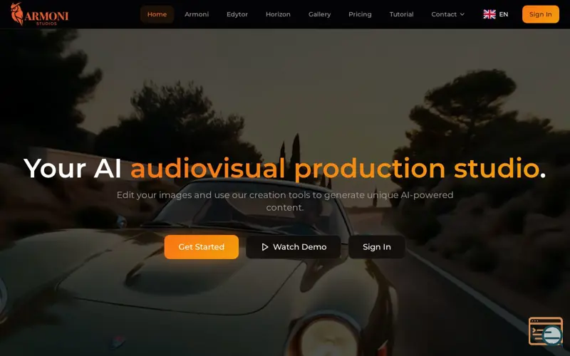 Screenshot of Armoni Studio, a launch using Scaleway DNS