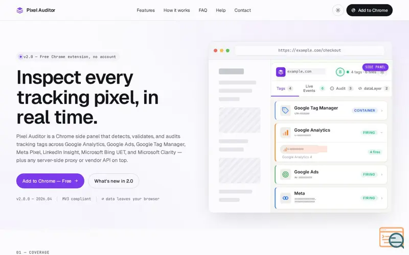 Screenshot of Pixel Auditor