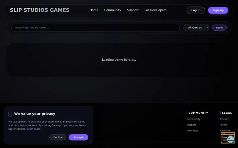 Screenshot of Slip Studios Games