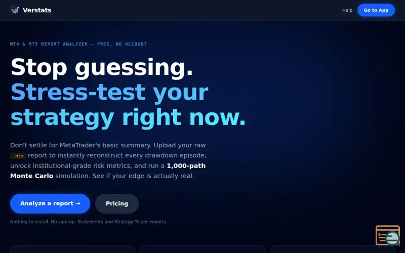 Screenshot of Verstats