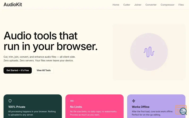 Screenshot of AudioKit — Free Online Audio Tools