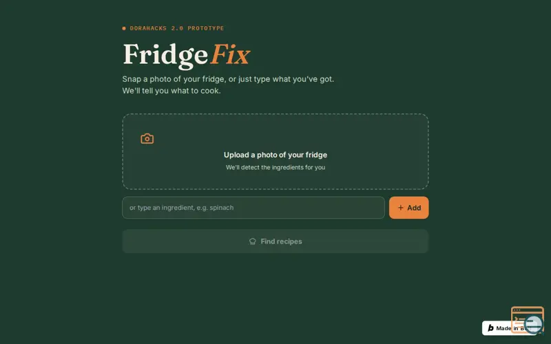 Screenshot of FridgeFix 