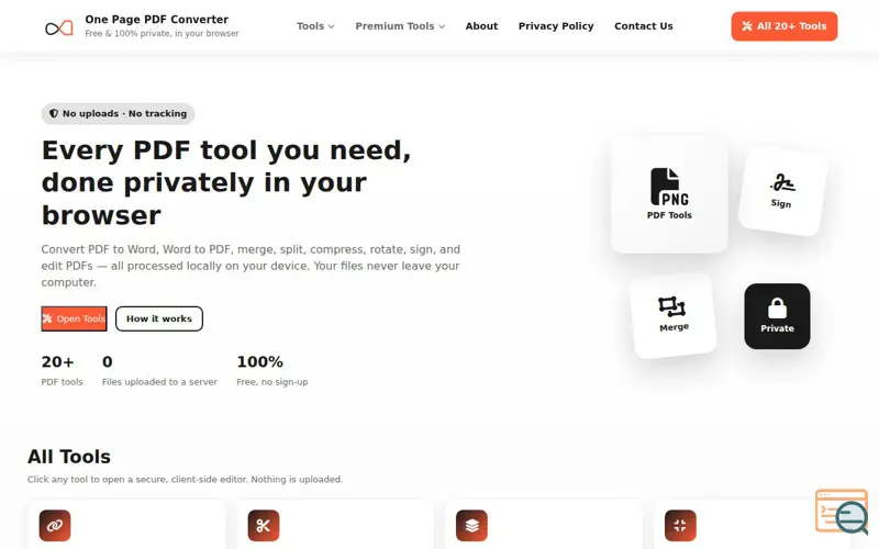 Screenshot of One Page PDF Converter