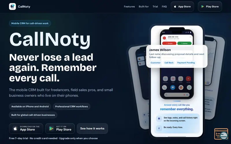 Screenshot of CallNoty