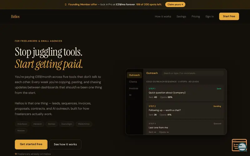 Screenshot of Helios