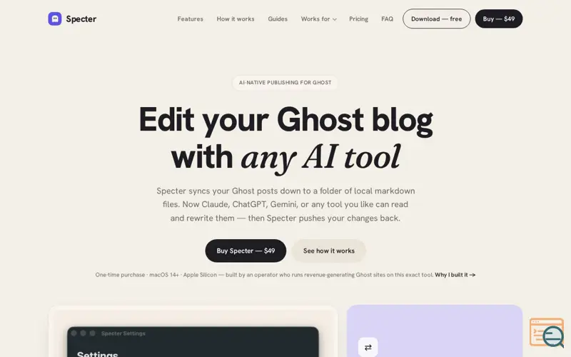 Screenshot of Spectersync