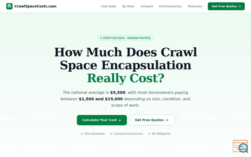 Screenshot of Crawl Space Encapsulation Cost