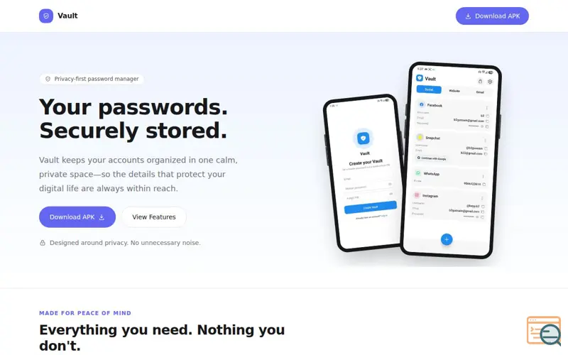 Screenshot of Vault - Password Manager