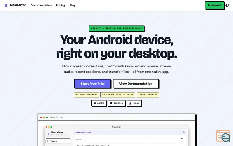 Screenshot of NearMirror
