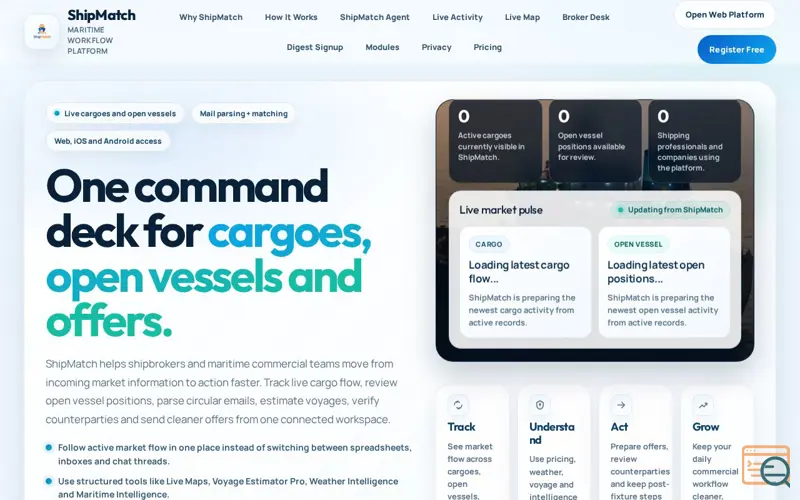 Screenshot of ShipMatch
