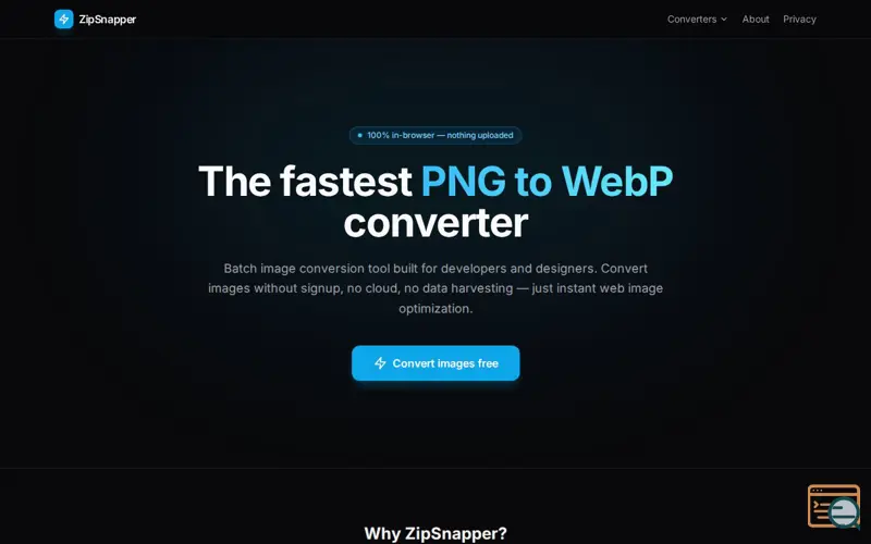 Screenshot of ZipSnapper