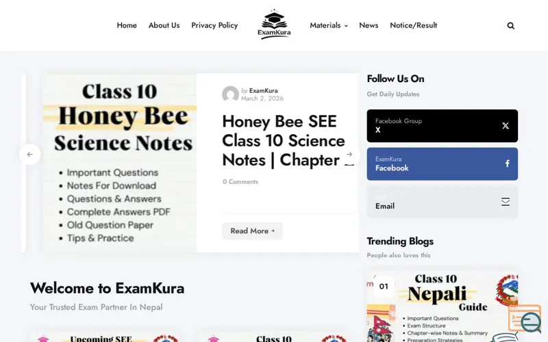 Screenshot of ExamKura