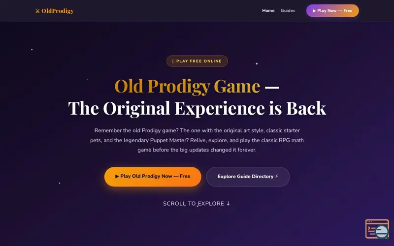 Screenshot of Old Prodigy Game