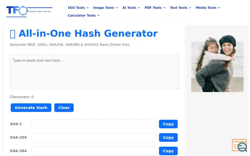 Screenshot of Hash Generator