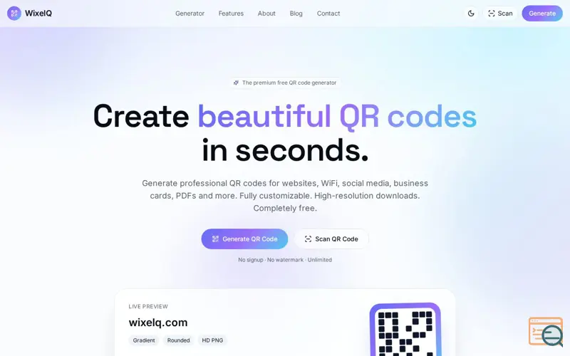 Screenshot of WixelQ