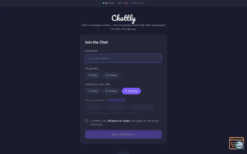 Screenshot of Chattly
