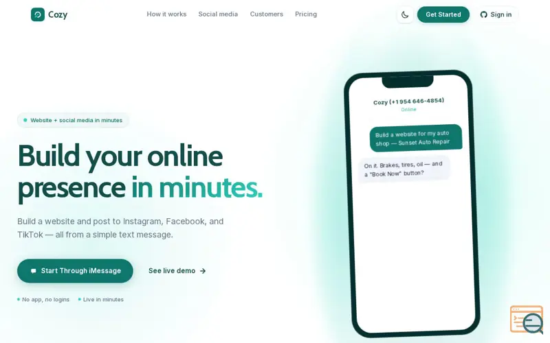 Screenshot of Cozy