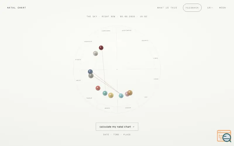 Screenshot of Natal Chart