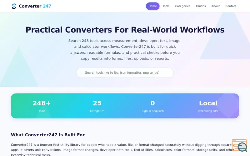 Screenshot of Converter247
