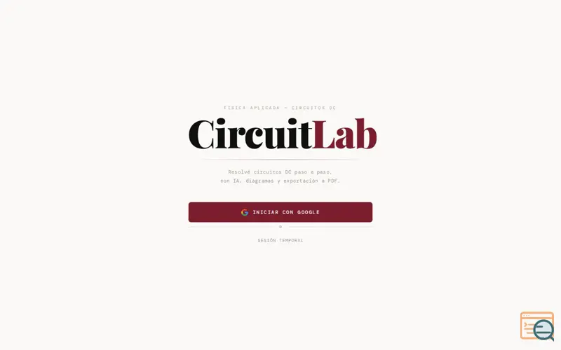 Screenshot of CircuitLab