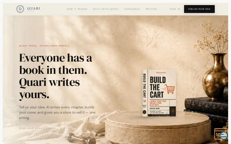 Screenshot of Quari Press 